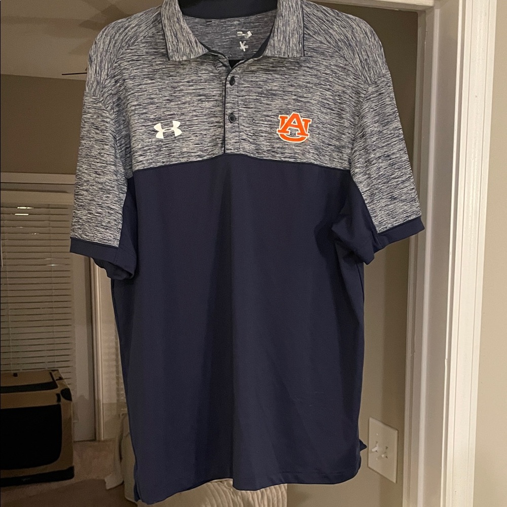 Under Armour Auburn Men's Navy and Gray Polo Shirt